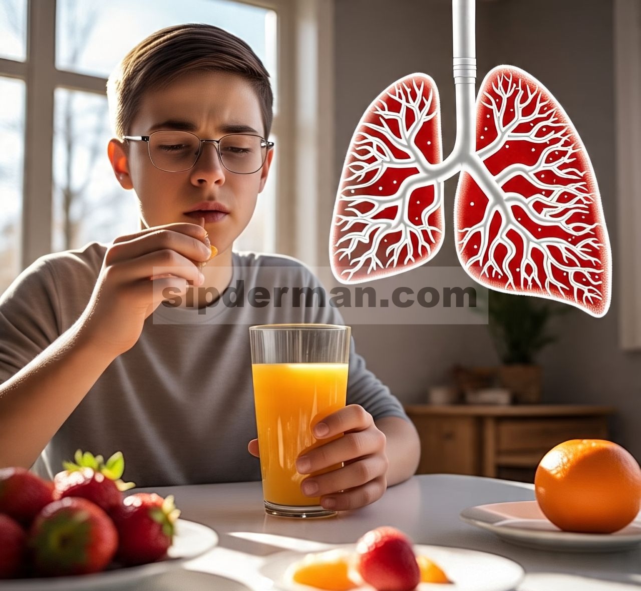 Asupan Vitamin C dari Makanan Mempengaruhi Fungsi Paru-Paru Melalui Sel Darah Putih